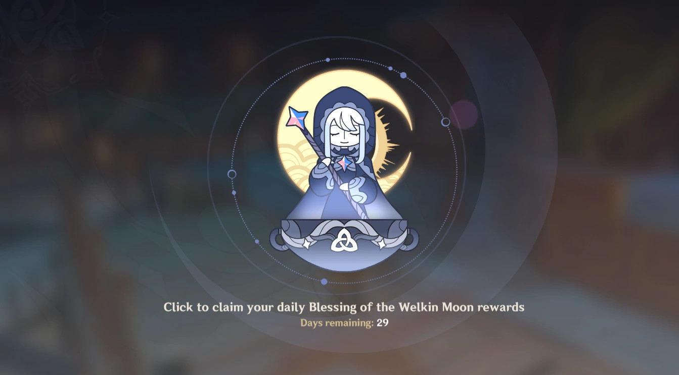 Genshin Impact Blessing of the Welkin Moon 30-Days Subscription Key, 5.41 usd